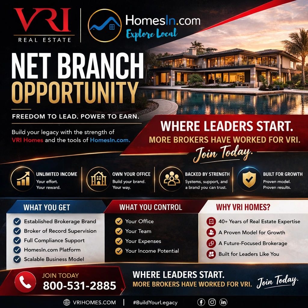 VRI Homes Net Branch Opportunity – Freedom to Lead. Power to Earn.